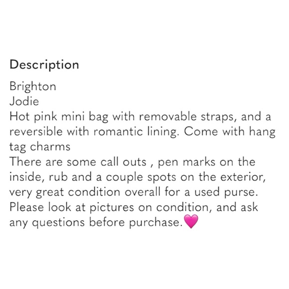 Brighton Jodie Pink Heart Leather Mini Handbag - reversible - Picture 3 of 13